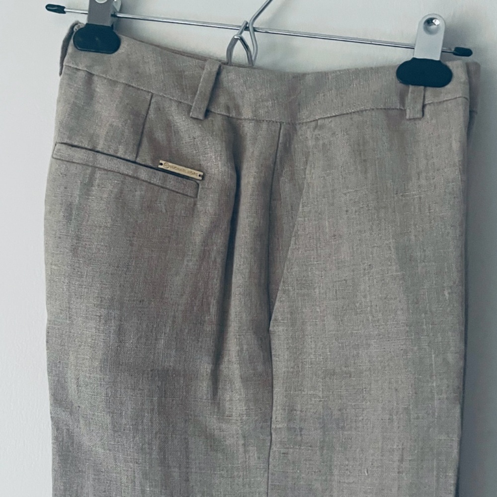 NWT MICHAEL Michael Kors Size 0 Flax Linen Wide-leg Trousers - Picture 5 of 12